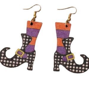 WITCH BOOTIES boots fun cute whimsical halloween earrings